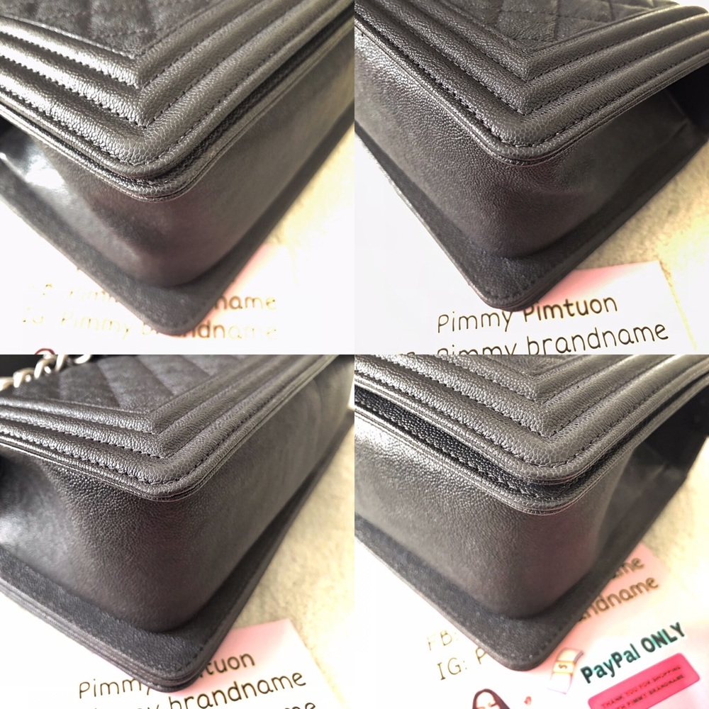 Chanel Boy Ruthenium Medium Gray Caviar Leather - Picture 5 of 8